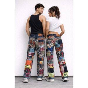 BlePa Jeans 1971 Patchwork Denim Pants Y2K Festival